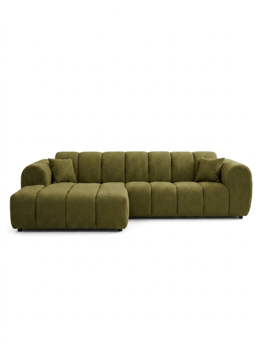 Canapé d'angle Stratus Bouclette Chenille Doux